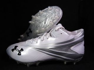 UNDER ARMOUR RIPSHOT MC WHITE/SILVER MENS FOOTBALL CLEATS SIZE 10.5