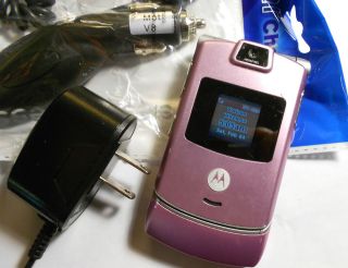   RAZR V3m PINK Camera MP3 Bluetooth GPS Flip VERIZON Cell Phone