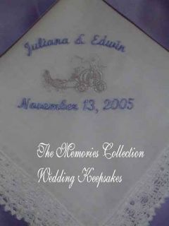 BRIDE CINDERELLA Handkerchief Wedding favor GIFT hankie