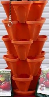 Stacking Strawberry 4 Clover Planter   Hanging Colored Pots  5 