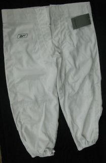   White Reebok RBK Slotted Football Game Practice PANTS FREE SHIPPING