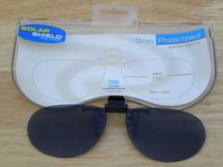 Polarized Clip On Sunglasses~Foster Grant ~ 56 Oval ~ Gray Lense Color 