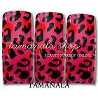   AIRBRUSHED PRE DESIGN PINK LEOPARD FRENCH FALSE NAIL ART TIPS SET E204