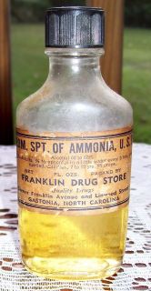 FRANKLIN DRUG STORE, medicine bottle antique, glass prescription 