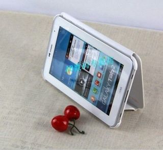 White BOOK COVER CASE+Stylus For Samsung Galaxy 7 Tab 2 II P3100 
