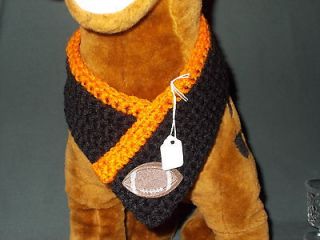     Lg orange and black w/ football dog collar fits 15   17 inch neck