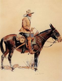 Frederic Remington An Army Packer (A Regular)   Stretched Giclee 