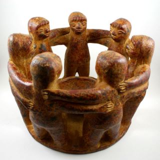 Circle of Friends Mexican Candleholder, 7 Friends, 7 Inches Tall