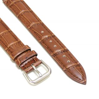 18mm watch band brown Genuine leather Men strap Croco fit Fossil 18mm 
