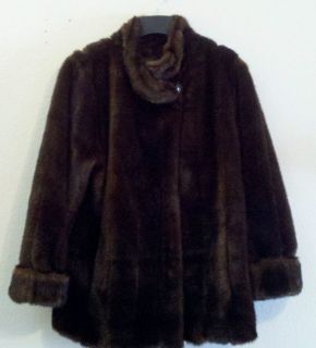 Donna Salyers Fabulous Fur Sable Womens Faux Jacket Coat Holiday 