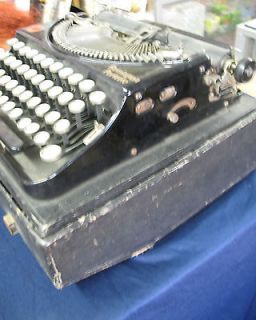 Vintage Remington Portable Typewriter Black Standard Yellow Keys w 