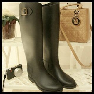 Black GUMBOOTS RAIN BOOTS riding boots Japanese Korean Fashion Slim 
