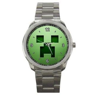 Newly listed New Green Face Creeper Minecraft Sport Metal Watch !!!