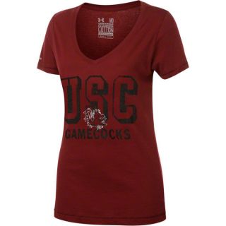 South Carolina Gamecocks Womens Under Armour Charged Cotton V Neck T 