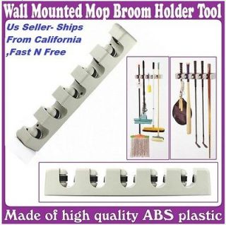   Closet Kitchen Wall Broom Mop Holder Garden Tools Organizer 5 Position