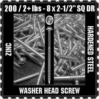Newly listed 200 / #8 x 2.5 SQ DR WASHER HEAD POCKET HOLE WOOD SCREWS 