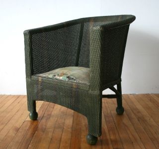 Art Deco Tub Chair Basket Bedroom Chair 1930s 40s Rattan