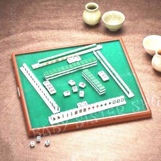 Mahjong Mini Game Tiles & Table Mah Jong Travel Fun Set