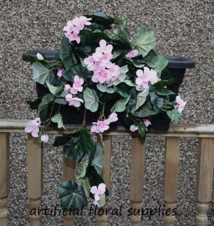 954) TRAILING GERANIUM artificial flower fab 4 hanging baskets 