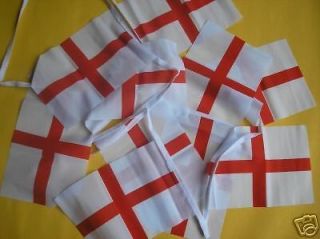 20x SMALL ST GEORGE ENGLAND CLOTH BUNTING FLAGS PARTY EVENT FETE 