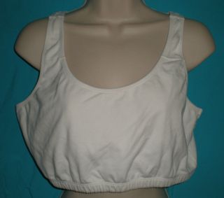 Fruit of the Loom White Stretch Cotton Blend Womens Sports Bra Size 38