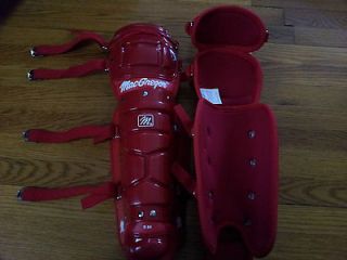 MacGregor B64 Baseball Leg Guards   RED  New Extra knee padding