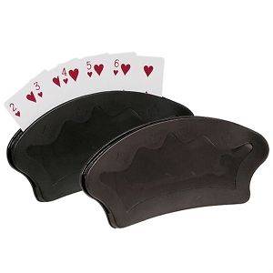   Shaped Playing Card Holder Set of 2 Two Game canasta rummy bridge gin