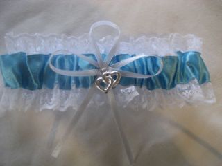 aqua blue wedding garters