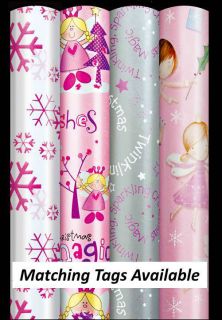   CHILDRENS GIRLS CHRISTMAS GIFT WRAPPING PAPER Cute modern girly c1912