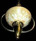   CHANDELIER PENDANT GLASS SHADE CEILING LIGHT FIXTURE 30s OLD LAMP