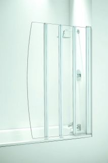 Coram Showers Folding Bath Screen, 4 or 5 panel, chrome or white frame
