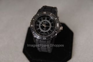 Geneva Large Silicone Watch   Designer Inspired   Black