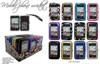 New Wholesale Lot 48 Pcs Glitter Smart Phone Wristlet Wallet Assorted 