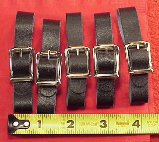   Inch Black Only Pocket Watch Fob Strap Genuine Leather FIVE PIECES