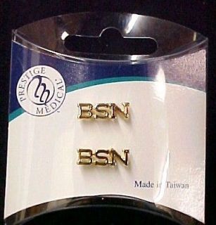 BSN Nurse Medical Lapel Pin Tac Set of 2 Cap Pins New