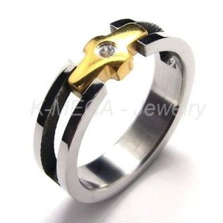 gold stainless steel rings in Mens Jewelry