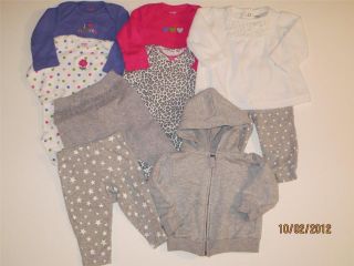   CARTERS Baby Girls Sz 6 Months Outfits Clothes Onsies Pants Hoodie