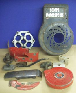 Assorted Red & Black USED 5 HP Motor & Chassis Parts Go Kart Racing
