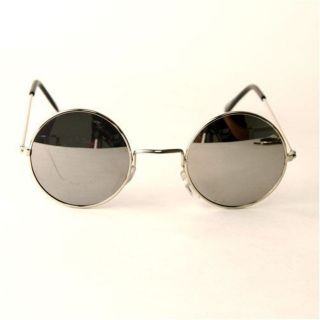 John Lennon Sunglasses Round Hippie Shades Mirror Lens Retro Gold 