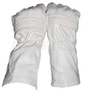 Power Ranger / Super Hero White Synthetic Leather Gloves