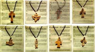 Olive Wood Christian Cross Pendant Necklace 20+ Designs Quantities 