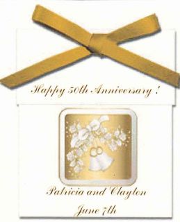 50th Anniversary Wedding Bells Tea Favors Personalized