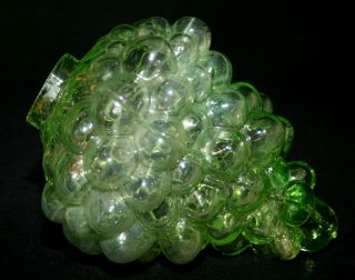 c1900 green glass lamp shade, grape cluster, chandelier, newel post, 6 