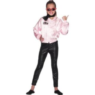 Kids Girls Licensed Grease Pink Lady Jacket Fancy Dress Costume