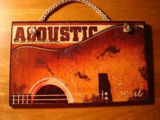 Beautiful New Acoustic Guitar Country Decor Sign MUSIC IS THE SOUL OF 