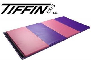 Gymnastic Cheerleading Folding Exercise Mats Pink & Purple 4x8x1 3/8