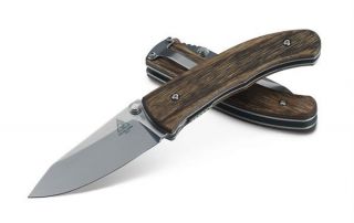 Benchmade Lone Wolf Swale Knife Plain Blade 40001 100 Wood Handle