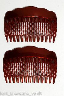 Vintage France Cloud Top Ruby Red Hair Comb Pair Hair Accessorie