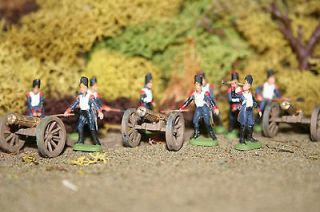   Waterloo French Artillary painted, 3 guns, figures and +Ammo wagon