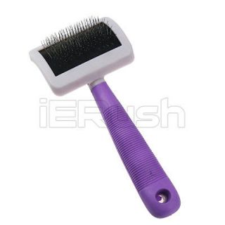   Pet Dog Cat Hair Grooming Comb Steel Dirt Clean Slicker Brush Purple